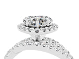 Silver Heart Cut Moissanite Halo Ring with Round Split Shank and Prong Setting_70