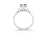 Silver Heart Cut Moissanite Solitaire Engagement Ring with Cathedral Setting and Four-Prong Mount_21