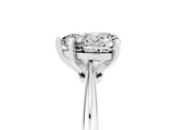 Silver Heart Cut Moissanite Solitaire Engagement Ring with Classic Band and Four-Prong Setting_29