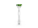 Silver Heart Cut Peridot Solitaire Engagement Ring with Cathedral Setting and Four-Prong Mount_2