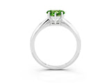 Silver Heart Cut Peridot Solitaire Engagement Ring with Classic Band and Four-Prong Setting_15