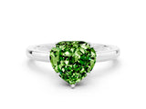 Silver Heart Cut Peridot Solitaire Ring with Thin Band and Prong Setting_42