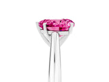 Silver Heart Cut Pink Sapphire Solitaire Engagement Ring with Cathedral Setting and Four-Prong Mount_17