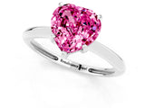 Silver Heart Cut Pink Sapphire Solitaire Engagement Ring with Classic Band and Four-Prong Setting_13