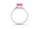 Silver Heart Cut Pink Sapphire Solitaire Engagement Ring with Classic Band and Four-Prong Setting_15