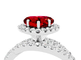 Silver Heart Cut Ruby Halo Ring with Round Split Shank and Prong Setting_70