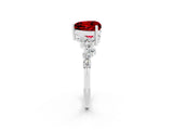 Silver Heart Cut Ruby Scattered Round Accent Ring with Prong Setting_32