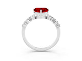 Silver Heart Cut Ruby Scattered Round Accent Ring with Prong Setting_33