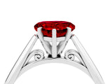 Silver Heart Cut Ruby Solitaire Engagement Ring with Cathedral Setting and Four-Prong Mount_4