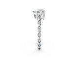 Silver Heart Cut Solitaire Diamond Ring with Infinity Twist Band and Four-Prong Setting_15