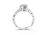 Silver Heart Cut Solitaire Diamond Ring with Infinity Twist Band and Four-Prong Setting_16