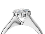 Silver Heart Cut Solitaire Diamond Ring with Six-Prong Setting and Classic Band_10