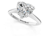 Silver Heart Cut Solitaire Diamond Ring with Six-Prong Setting and Classic Band_7