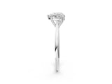 Silver Heart Cut Solitaire Diamond Ring with Six-Prong Setting and Classic Band_8