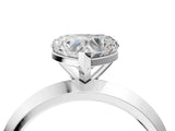 Silver Heart Cut Solitaire Engagement Ring with Flat Band and Four-Prong Setting 4
