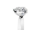 Silver Heart Cut Solitaire Engagement Ring with Flat Band and Four-Prong Setting 5