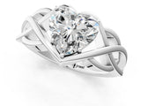 Silver Heart Cut Solitaire Intertwined Band Prong Setting Ring_15