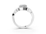 Silver Heart Cut Solitaire Intertwined Band Prong Setting Ring_17