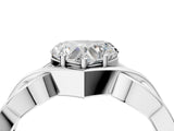 Silver Heart Cut Solitaire Intertwined Band Prong Setting Ring_18
