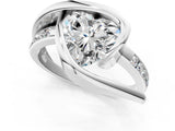Silver Heart Cut Solitaire Tension-Set Diamond Split Shank Ring_26