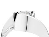 Silver Heart Cut Solitaire Tension-Set Diamond Split Shank Ring_29