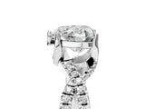 Silver Heart Cut Solitaire Twist Pave Diamond Engagement Ring with Prong Setting_24