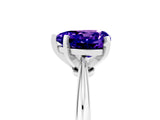 Silver Heart Cut Tanzanite Solitaire Engagement Ring with Classic Band and Four-Prong Setting_29