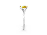 Silver Heart Cut Yellow Sapphire Solitaire Engagement Ring with Classic Band and Four-Prong Setting_26
