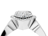 Silver Heart Halo Split Shank Milgrain Diamond Ring_30