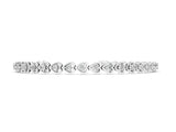 Silver Heart-Shaped Diamond Tennis Bracelet with Channel Setting and Four-Prong Setting
