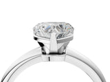 Silver Heart Solitaire Diamond Ring with Six-Prong Setting on a Classic Band 4