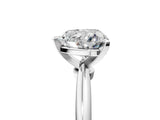 Silver Heart Solitaire Diamond Ring with Six-Prong Setting on a Classic Band 5