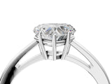 Silver Heart Solitaire Diamond Ring with Split Shank and Four-Prong Setting_16