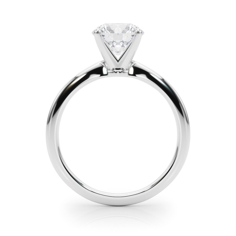 Silver Heart Solitaire Engagement Ring with Classic Band and Four-Prong Setting 1