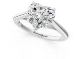 Silver Heart Solitaire Engagement Ring with Four-Prong Setting and Classic Band 1