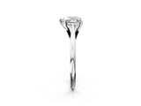 Silver Heart Solitaire Engagement Ring with Four-Prong Setting and Classic Band 2