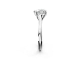 Silver Heart Solitaire Engagement Ring with Six-Prong Setting and Classic Band 3