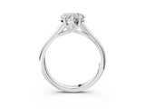 Silver Heart Solitaire Engagement Ring with Six-Prong Setting and Classic Band 4