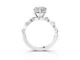 Silver Heart Solitaire Twisted Band with Prong Setting 4