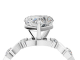 Silver Heart Solitaire Twisted Band with Prong Setting 5