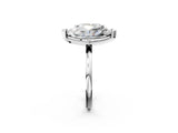 Silver Heart and Marquise Toi Moi Ring with Prong Setting and Micro Pave Band 2