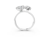 Silver Heart and Marquise Toi Moi Ring with Prong Setting and Micro Pave Band 3