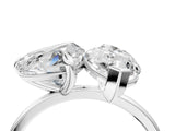 Silver Heart and Marquise Toi Moi Ring with Prong Setting and Micro Pave Band 4