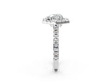 Silver Hexagonal Halo Heart Cut Diamond Pavé Band with Four-Prong Setting_5
