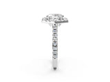 Silver Hexagonal Halo Oval Cut Diamond Pavé Band with Four-Prong Setting_5