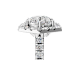 Silver Hexagonal Halo Round Diamond Pavé Band with Four-Prong Setting_16