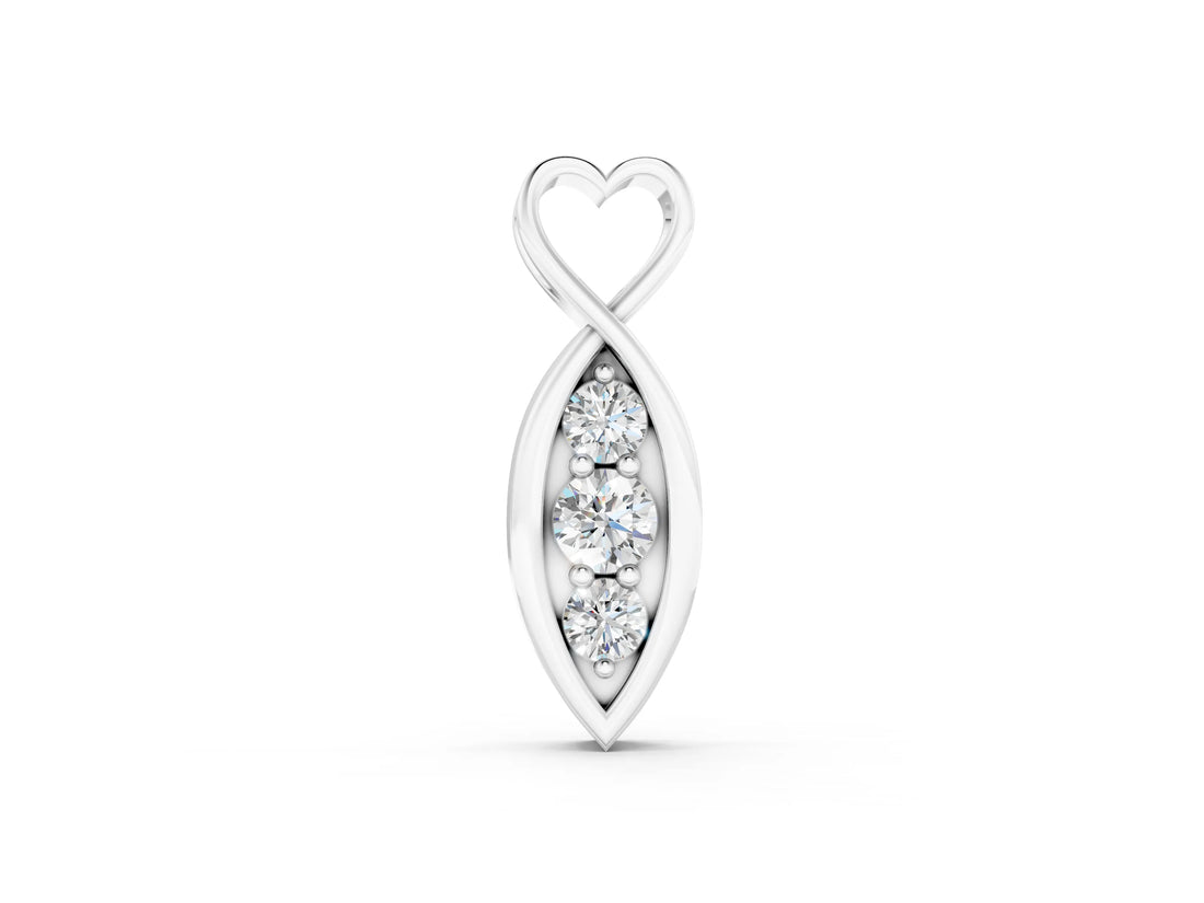 Silver Infinity Heart Pendant with Round Diamond Prong Setting_5