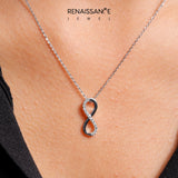 Silver Infinity Pendant with Round Brilliant Diamonds in Pavé Setting_23