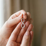 Silver Infinity Pendant with Round Brilliant Diamonds in Pavé Setting_36