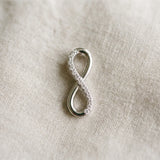 Silver Infinity Pendant with Round Brilliant Diamonds in Pavé Setting_37